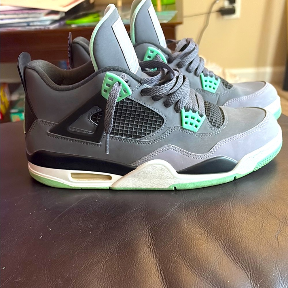 Gray and Green Sneakers